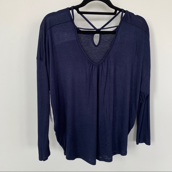 Alya Long Sleeve Navy Blue Top Size XS NWT - Picture 3 of 6